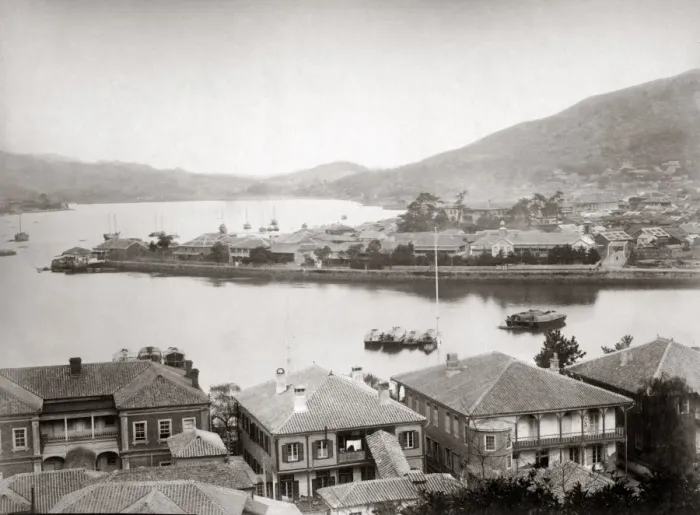 Framed Print : Dejima foreign settlement, Nagasaki, Japan, circa 1890 Framed Print : Dejima foreign settlement, Nagasaki, Japan, circa 1890