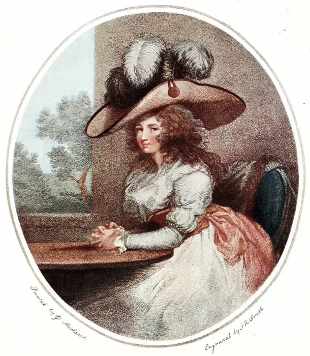 Framed Print : Delia in Town, painted by George Morland Framed Print : Delia in Town, painted by George Morland