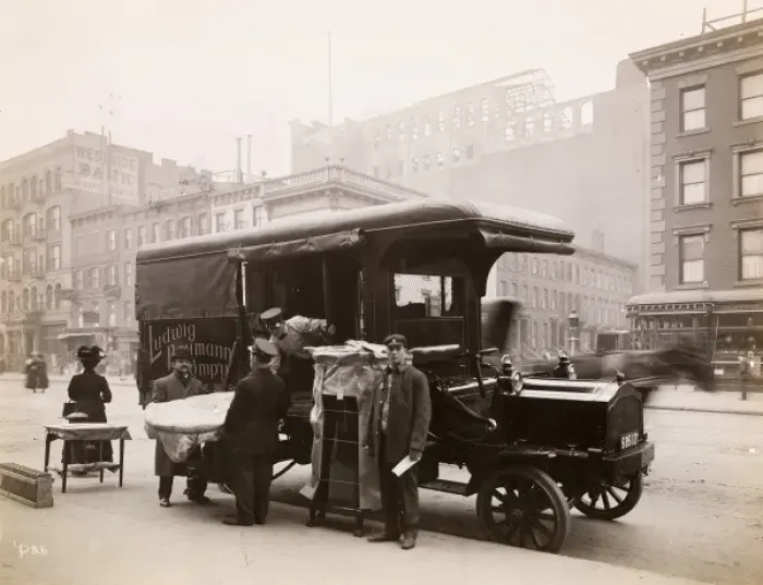 Framed Print : Delivery truck c. 1910 Framed Print : Delivery truck c. 1910