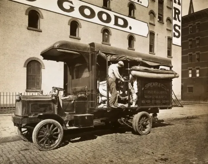 Framed Print : Delivery truck c. 1910 Framed Print : Delivery truck c. 1910