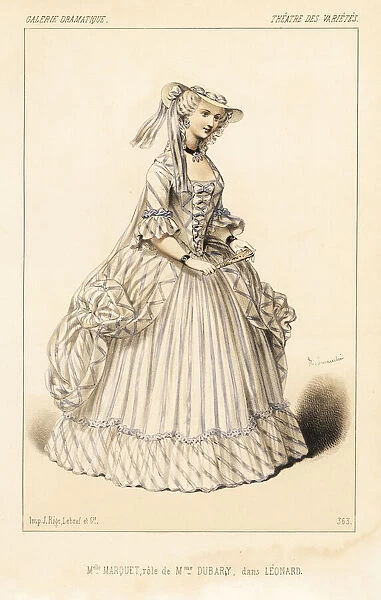 Delphine Marquet as Madame Dubarry in Leonard, 1846