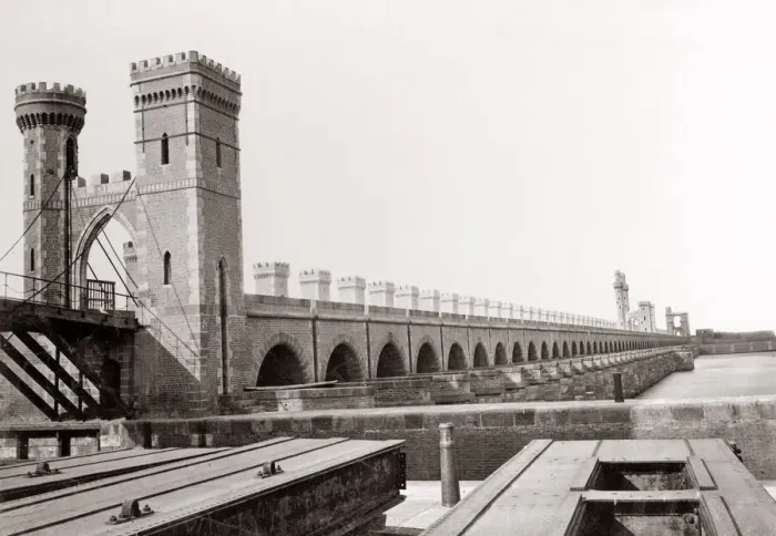 Framed Print : Delta barrage, dam on the river Nile, Egypt, c. 1890 s Framed Print : Delta barrage, dam on the river Nile, Egypt, c. 1890 s