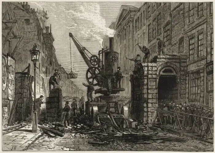 Framed Print : Demolition of the Temple Bar, London, 1878 Framed Print : Demolition of the Temple Bar, London, 1878