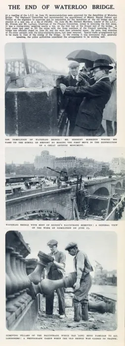 Framed Print : The demolition of Waterloo Bridge Framed Print : The demolition of Waterloo Bridge