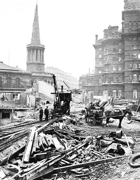Demolition work in Langham Place, London