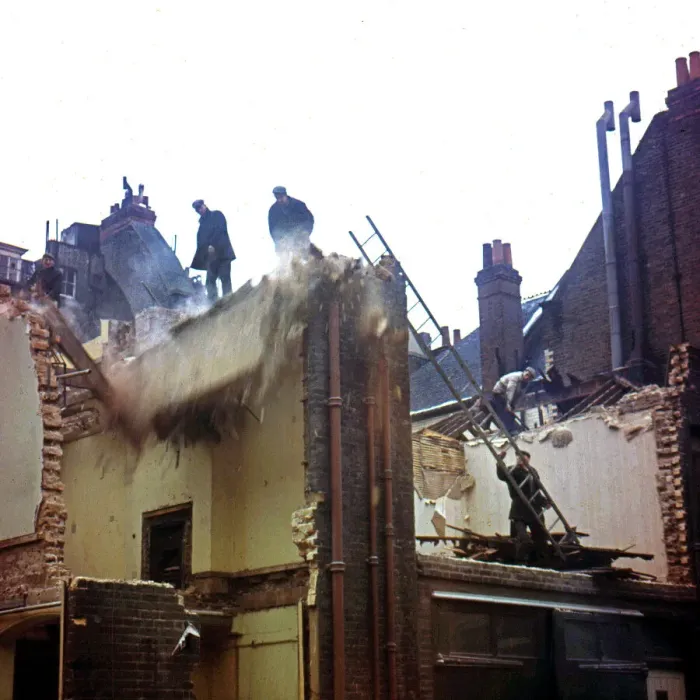 Framed Print : Demolition workers in SE London Framed Print : Demolition workers in SE London