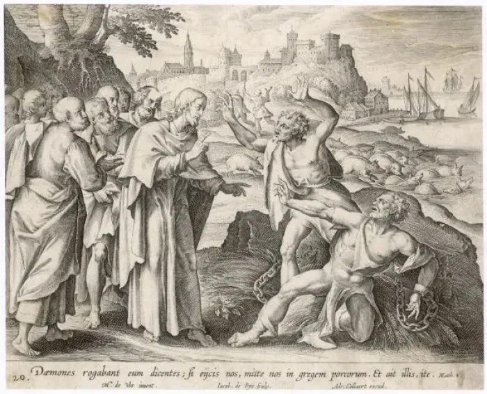 Framed Print : Demons into Pigs Framed Print : Demons into Pigs
