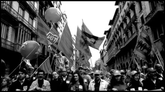 Framed Print : Demonstration in Barcelona, Spain Framed Print : Demonstration in Barcelona, Spain