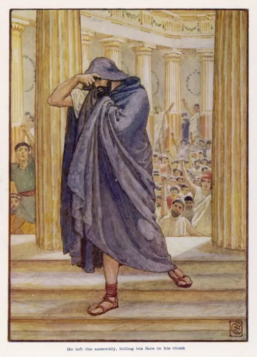 Framed Print : Demosthenes in Disgrace Framed Print : Demosthenes in Disgrace