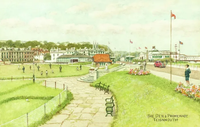Framed Print : Den and Promenade, Teignmouth, Devon