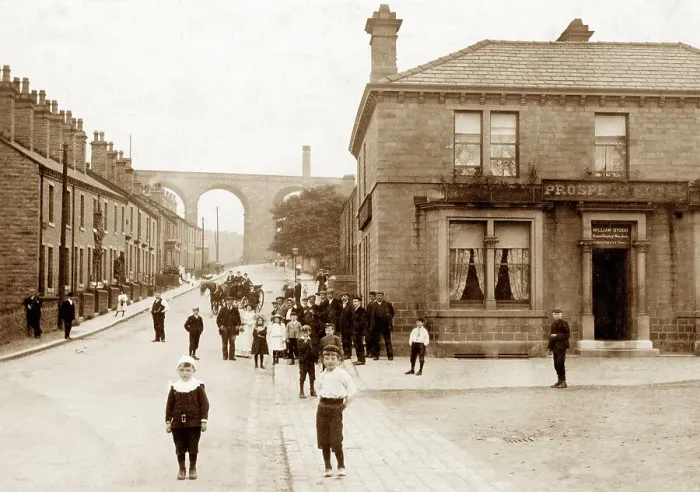 Framed Print : Denby Dale High Street early 1900s Framed Print : Denby Dale High Street early 1900s