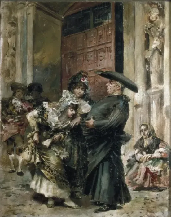 Framed Print : DENIS BELGRANO, Jos頨1844-1917). The Exit from Framed Print : DENIS BELGRANO, Jos頨1844-1917). The Exit from