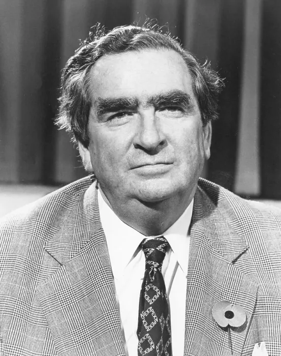 Framed Print : Denis Healey, Labour politician, wearing a poppy Framed Print : Denis Healey, Labour politician, wearing a poppy
