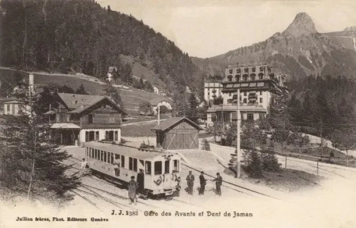 Framed Print : Dent de Jaman Mountain, Switzerland and Railway Station Framed Print : Dent de Jaman Mountain, Switzerland and Railway Station