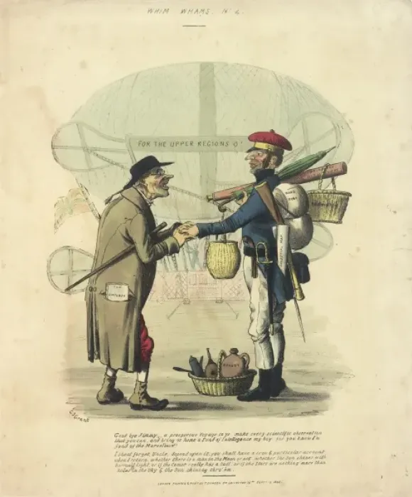 Framed Print : Departing by balloon Framed Print : Departing by balloon