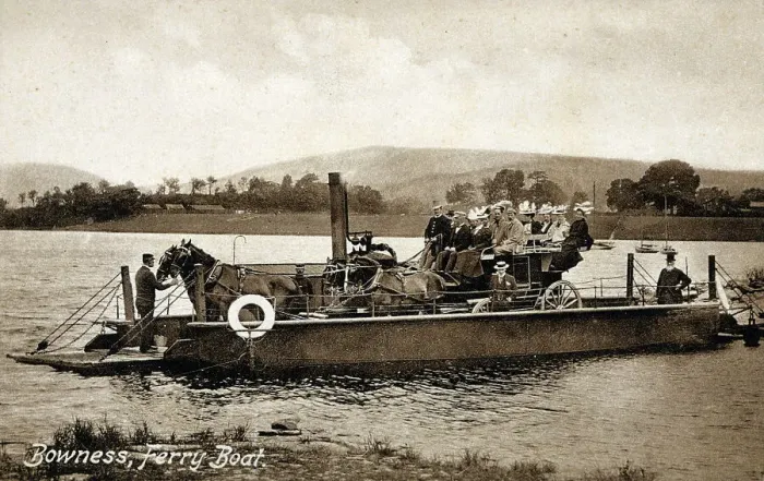 Framed Print : Departing Bowness Ferry boat on the way to Furness Abbey Framed Print : Departing Bowness Ferry boat on the way to Furness Abbey