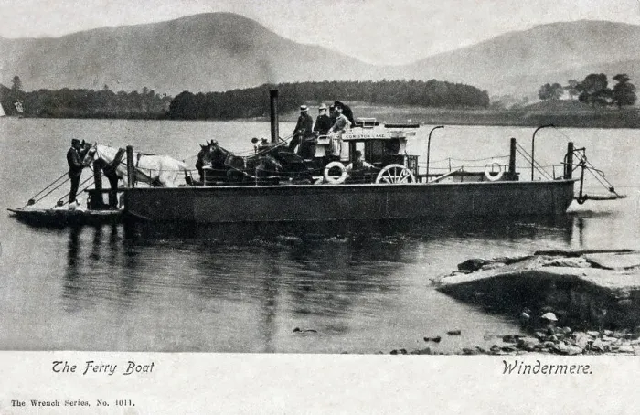 Framed Print : Departing Bowness Ferry boat on the way to Furness Abbey Framed Print : Departing Bowness Ferry boat on the way to Furness Abbey