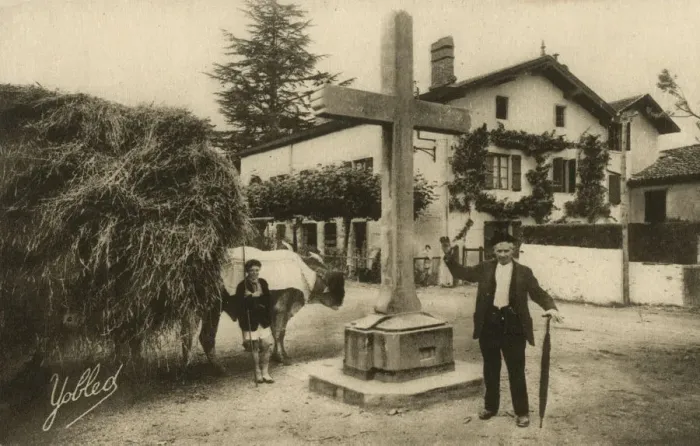 Framed Print : Departure for Mass in the French Basque Country Framed Print : Departure for Mass in the French Basque Country