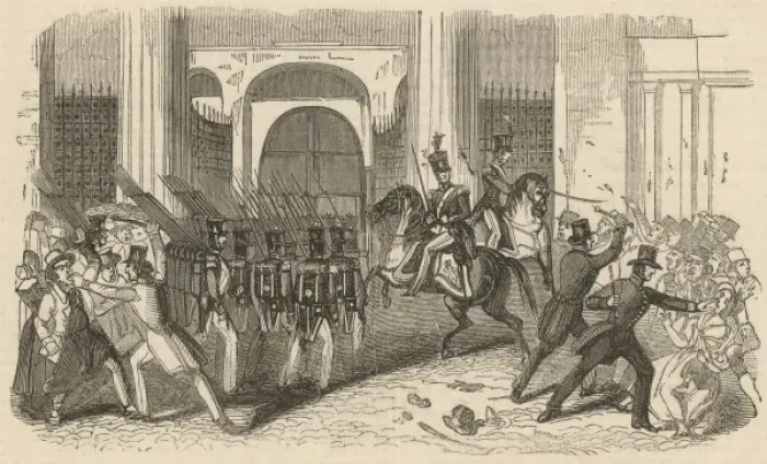 Framed Print : Departure of troops by the London and Birmingham Railway Framed Print : Departure of troops by the London and Birmingham Railway