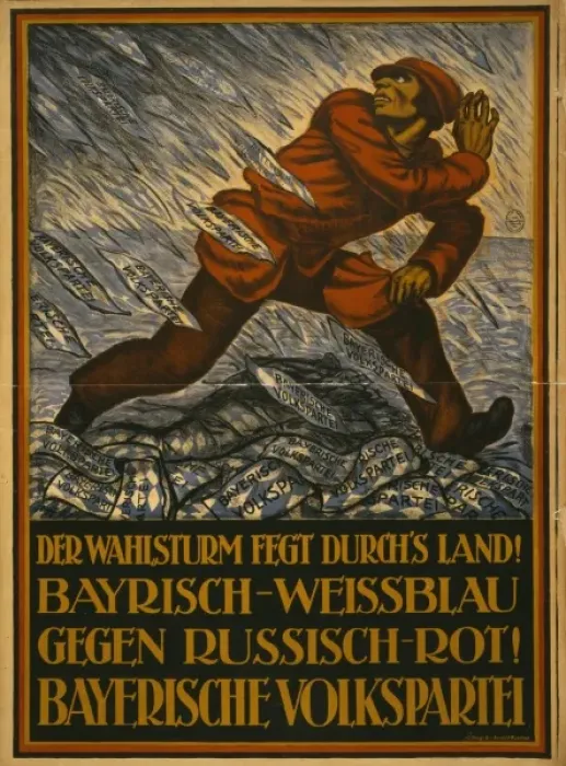 Framed Print : Der Wahlsturm fegt durchs Land! Bayerisch-Weissblau gegen R Framed Print : Der Wahlsturm fegt durchs Land! Bayerisch-Weissblau gegen R