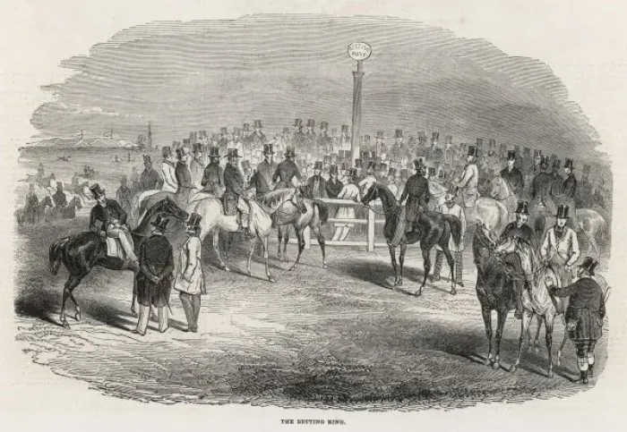 Framed Print : Derby Betting Ring 1844