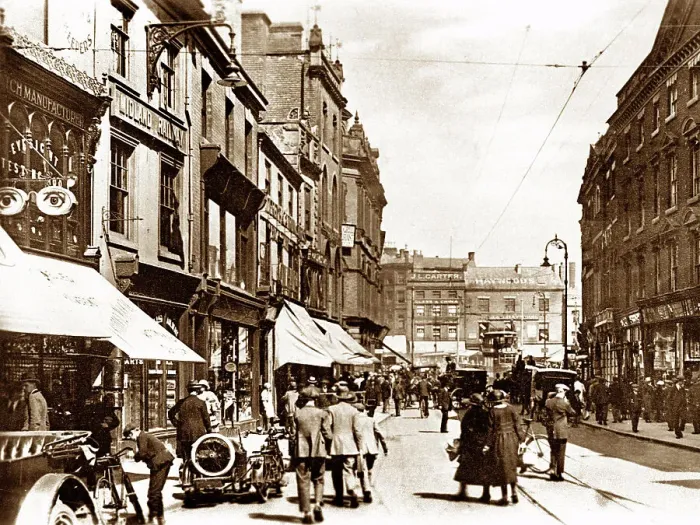 Framed Print : Derby Cornmarket probably 1920s Framed Print : Derby Cornmarket probably 1920s