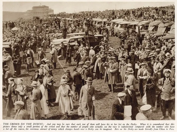 Framed Print : Derby crowds at Epsom, Surrey Framed Print : Derby crowds at Epsom, Surrey