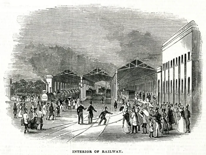Framed Print : Derby station 1843 Framed Print : Derby station 1843