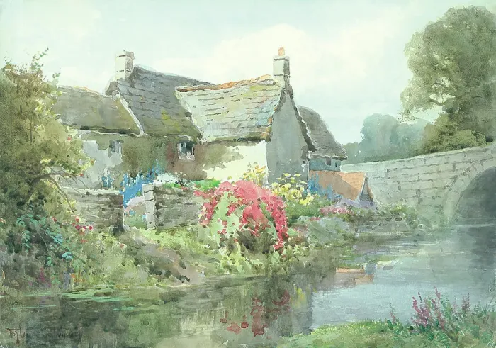 Framed Print : A Derbyshire Cottage beside the River Derwent Framed Print : A Derbyshire Cottage beside the River Derwent
