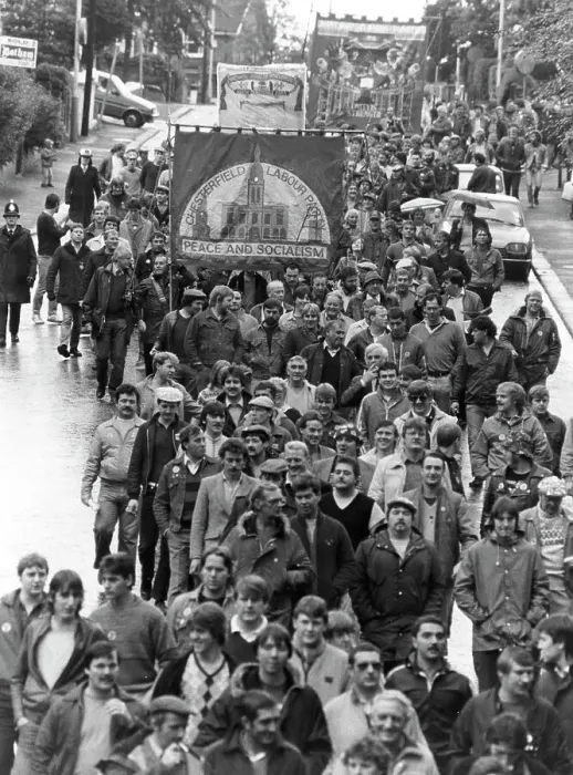 Framed Print : Derbyshire miners march 1984 Framed Print : Derbyshire miners march 1984
