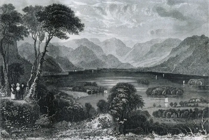 Framed Print : VALUE. Dervent lake, 1844. Engraving Framed Print : VALUE. Dervent lake, 1844. Engraving