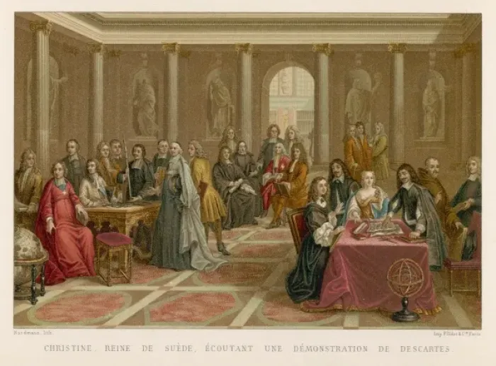Framed Print : Descartes and Christina Framed Print : Descartes and Christina
