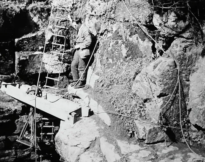Framed Print : Descending Gaping Ghyll in 1920 Framed Print : Descending Gaping Ghyll in 1920