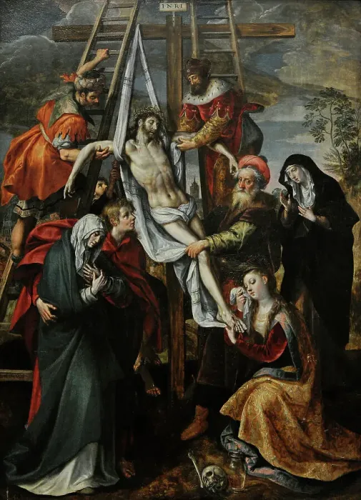 Framed Print : The Descent from the Cross, by Maarten de Vos (1532-1603) Framed Print : The Descent from the Cross, by Maarten de Vos (1532-1603)