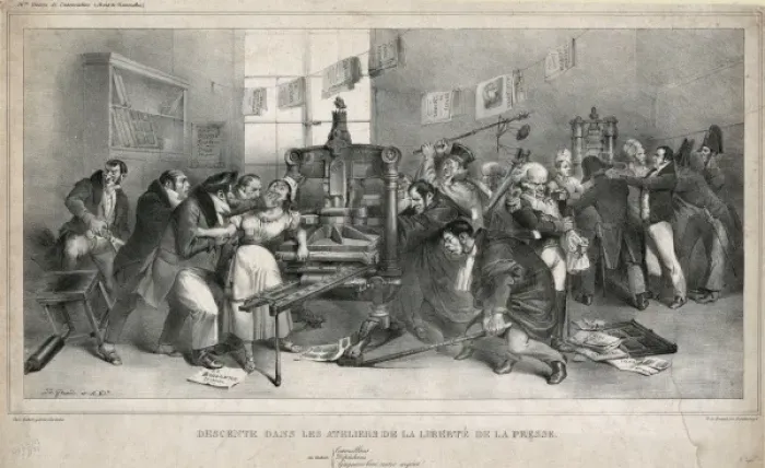 Framed Print : Descente dans les ateliers de la liberte de la presse Framed Print : Descente dans les ateliers de la liberte de la presse