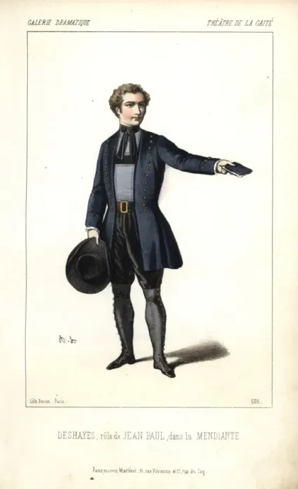 Framed Print : Deshayes in the role of Jean-Paul in La Mendiante Framed Print : Deshayes in the role of Jean-Paul in La Mendiante