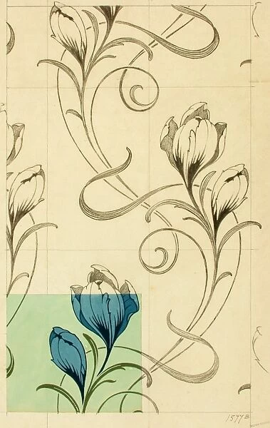 Design with blue flowers