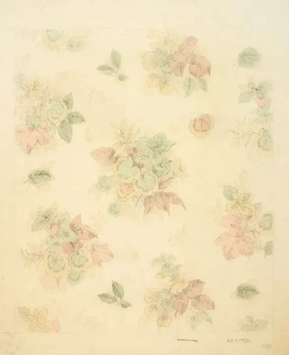 Framed Print : Design for chintz with leaves Framed Print : Design for chintz with leaves
