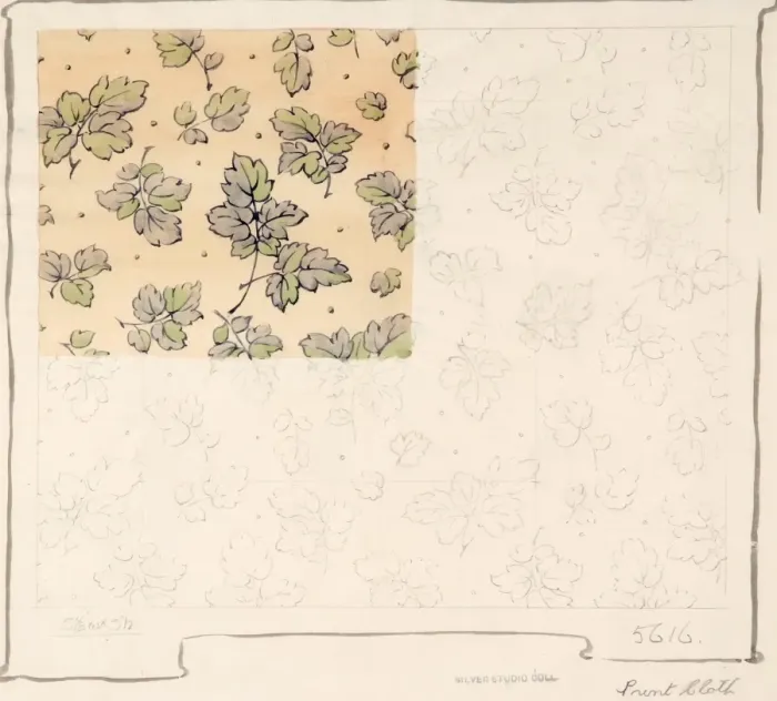 Framed Print : Design for Dress Silk or Print with leaves Framed Print : Design for Dress Silk or Print with leaves