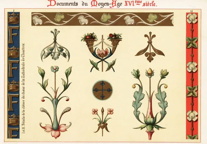 Framed Print : Design elements from architecture and manuscripts of the 16th ce Framed Print : Design elements from architecture and manuscripts of the 16th ce