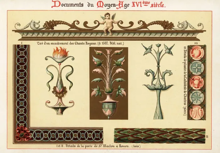 Framed Print : Design elements from architecture and manuscripts of the 16th ce Framed Print : Design elements from architecture and manuscripts of the 16th ce