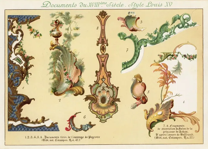 Framed Print : Design elements from the era of King Louis XV, 18th century Framed Print : Design elements from the era of King Louis XV, 18th century