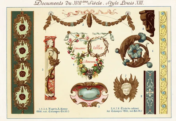 Framed Print : Design elements from the era of Louis XIII Framed Print : Design elements from the era of Louis XIII