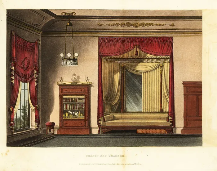 Framed Print : Design for a French bed chamber, 1815 Framed Print : Design for a French bed chamber, 1815