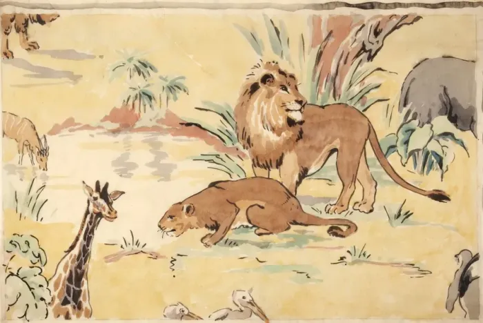 Framed Print : Design for printed textile with animals Framed Print : Design for printed textile with animals