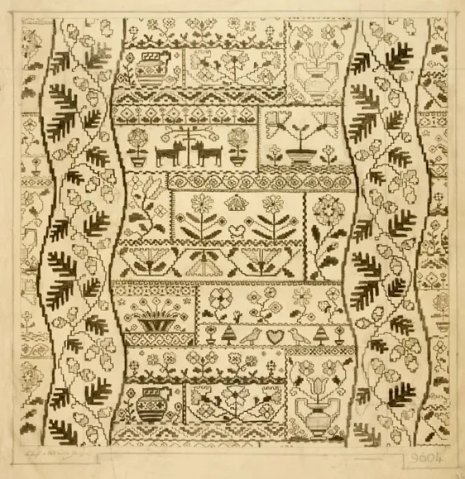 Framed Print : Design for Printed Textile in beige and brown Framed Print : Design for Printed Textile in beige and brown