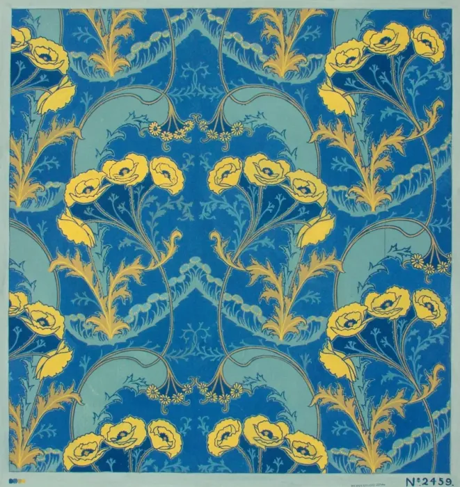 Framed Print : Design for Printed Textile in blue and yellow Framed Print : Design for Printed Textile in blue and yellow