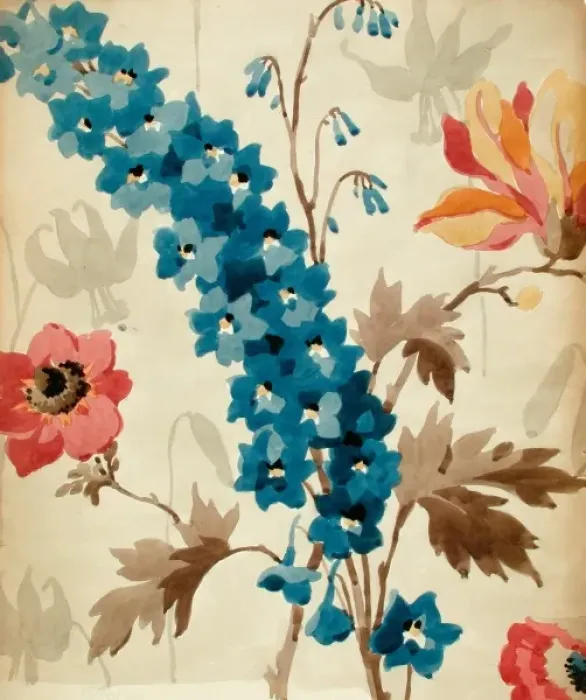 Framed Print : Design for printed textile with flowers Framed Print : Design for printed textile with flowers