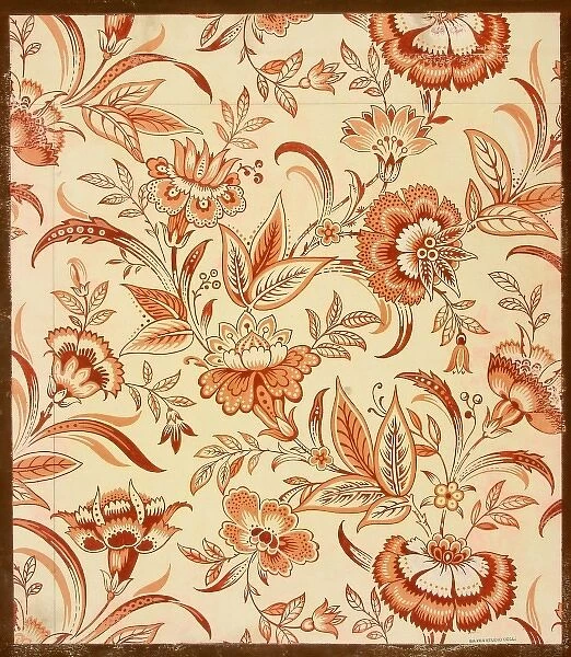 Design for printed textile with flowers