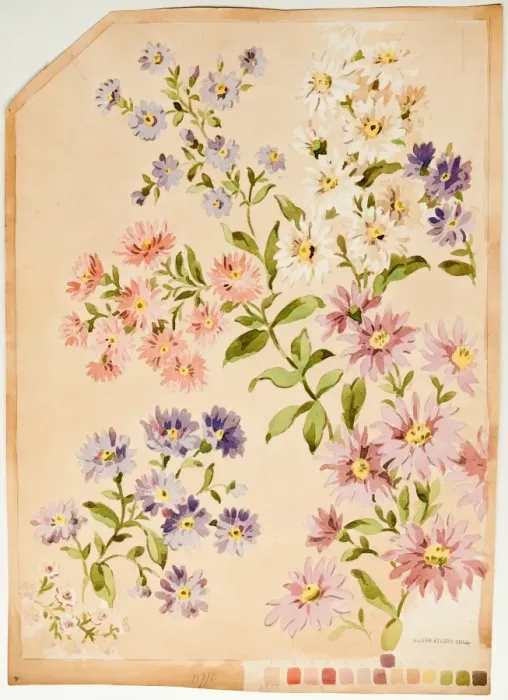 Framed Print : Design for Printed Textile with flowers